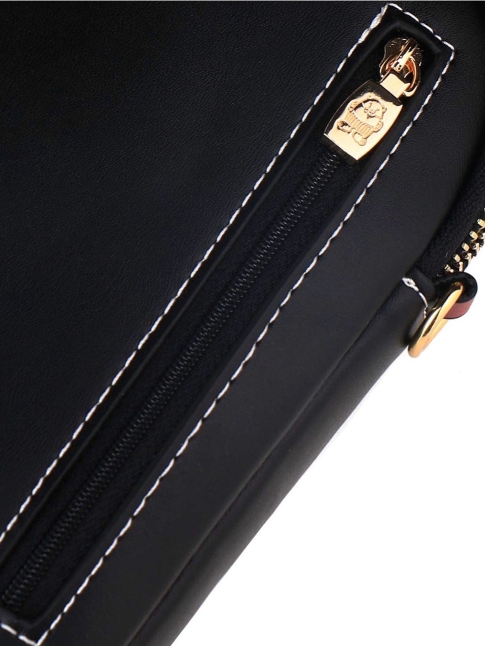 Black Cat Print Crossbody Bag with Red Accents - Picture 3 of 4